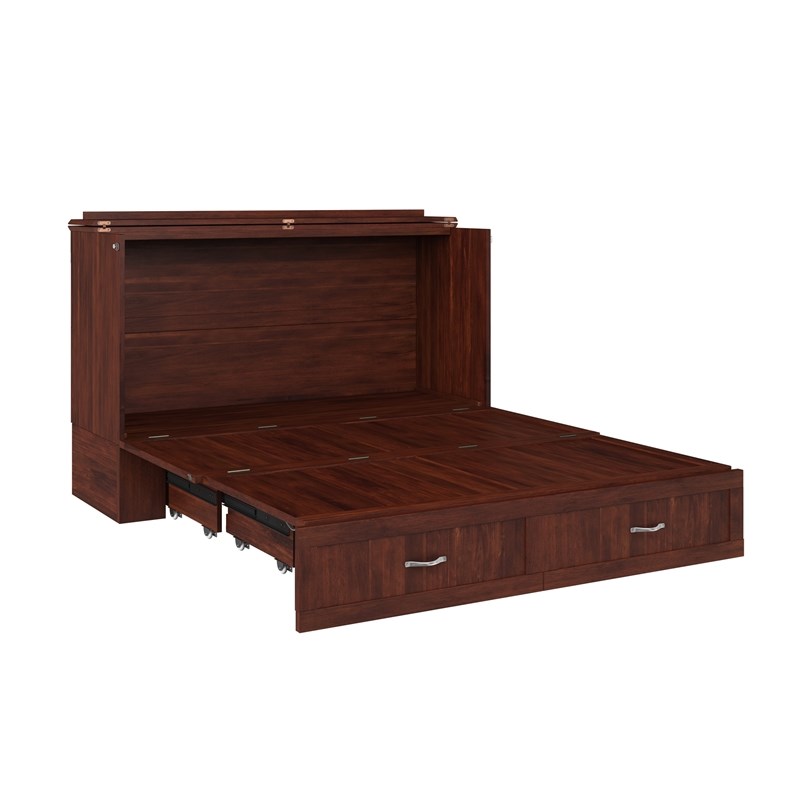 Atlantic Furniture Hamilton Queen Murphy Bed Chest in Walnut | Homesquare