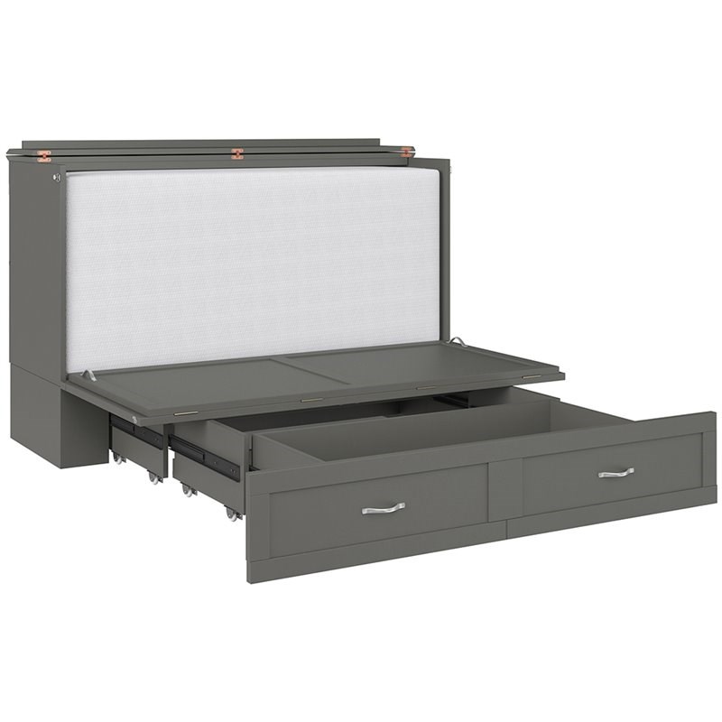 Atlantic Furniture Hamilton Queen Murphy Bed Chest in Gray Homesquare