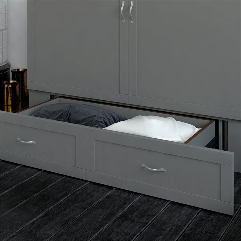 Atlantic Furniture Hamilton Queen Murphy Bed Chest In Gray Homesquare   1921584 22 L 