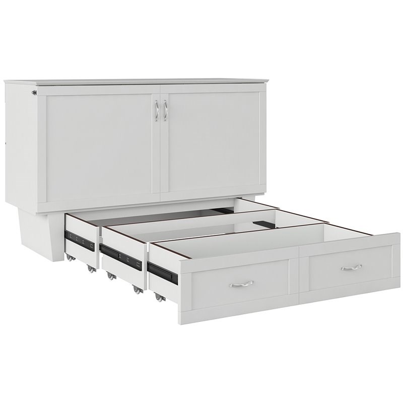 Atlantic Furniture Monroe Queen Murphy Bed Chest in White Homesquare