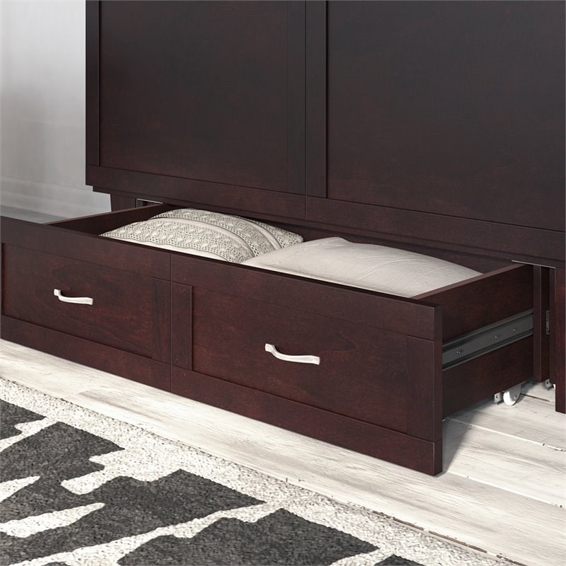 Atlantic Furniture Monroe Queen Murphy Bed Chest in Espresso Homesquare