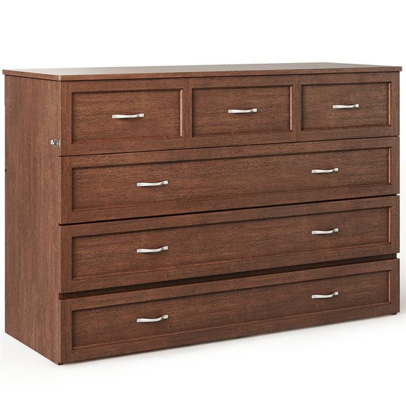 atlantic furniture deerfield queen murphy bed chest in burnt amber