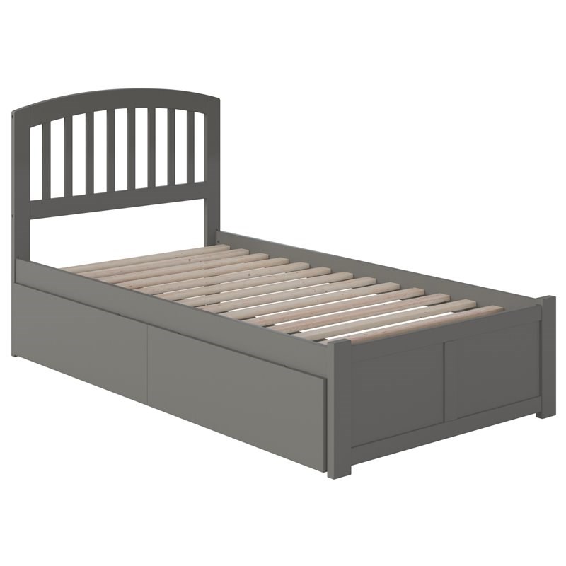 Atlantic Furniture Richmond Twin XL Platform Bed with Storage in Gray