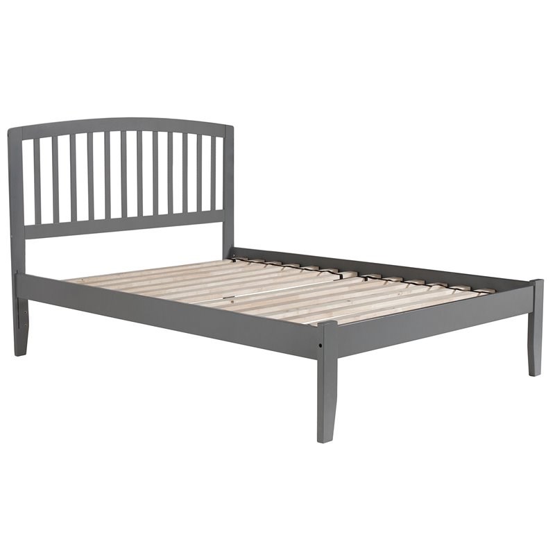 Atlantic Furniture Richmond Full Platform Bed with Open Foot Board in Gray