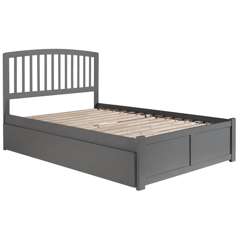 Atlantic Furniture Richmond Full Platform Bed with Trundle in Gray