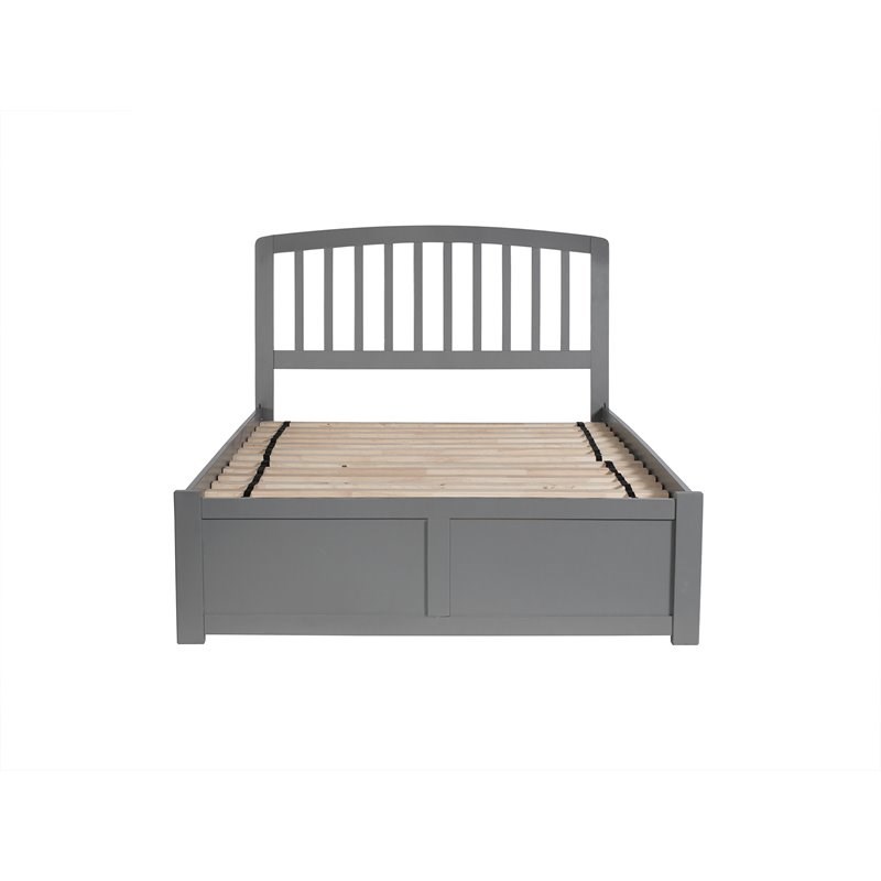 Atlantic Furniture Richmond Full Platform Bed with Storage in Gray