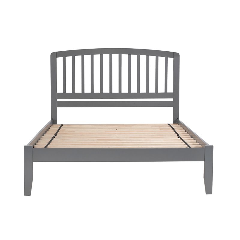 Atlantic Furniture Richmond Wood Queen Platform Bed with Open Foot Board in Gray