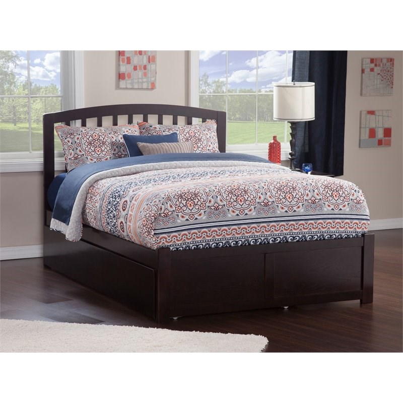 Atlantic Furniture Richmond Full Platform Panel Bed with Trundle in Espresso