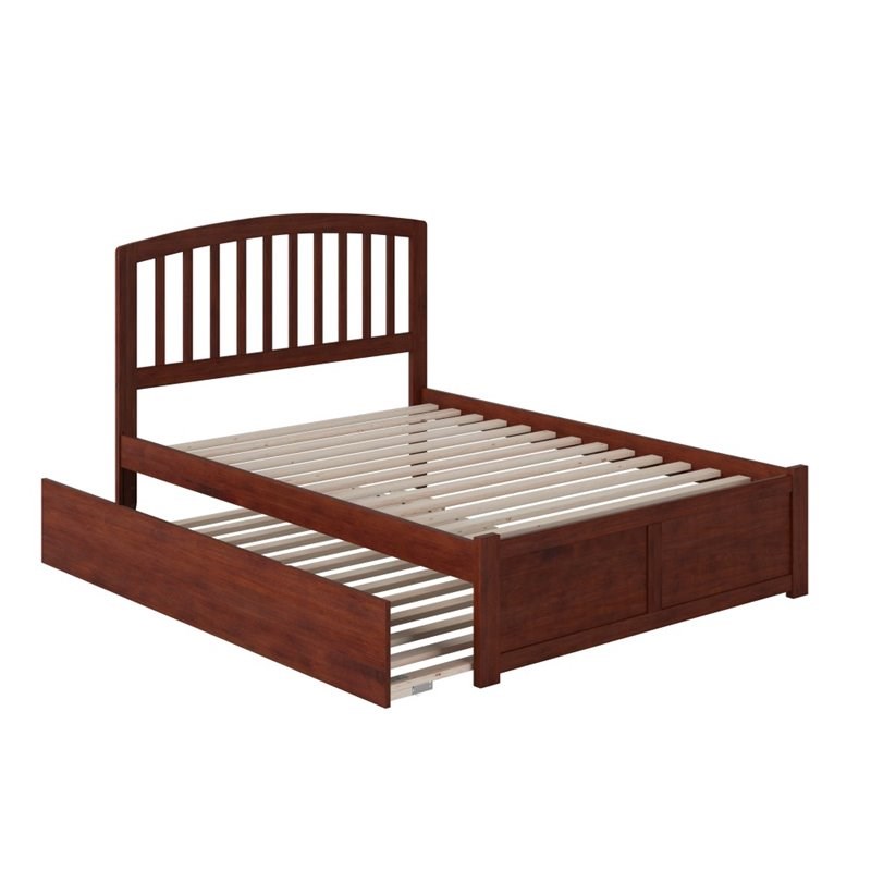 Atlantic Furniture Richmond Full Platform Panel Bed with Trundle in Walnut