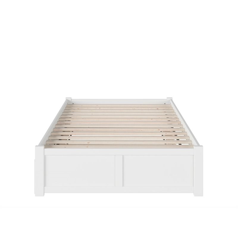 Atlantic Furniture Concord Full Platform Panel Bed with Trundle in White
