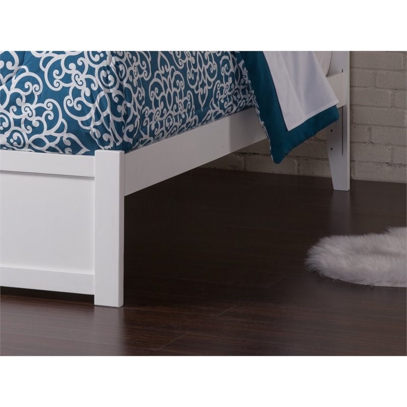 Atlantic Furniture Orlando Full Platform Panel Bed with Trundle in White