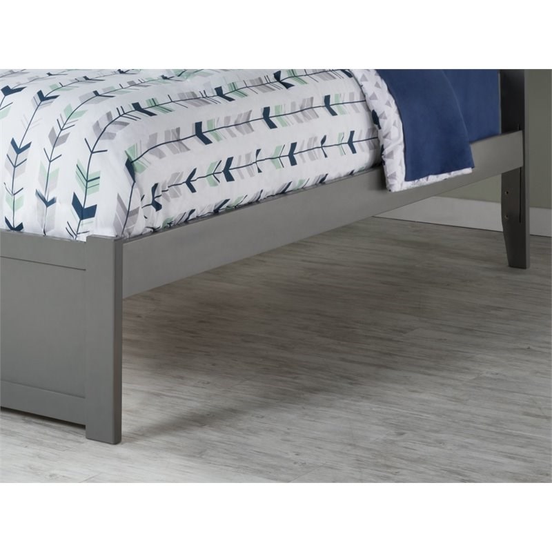 Atlantic Furniture Orlando Full Platform Panel Bed with Trundle in Gray