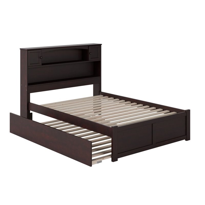 Atlantic Furniture Newport Full Platform Panel Bed with Trundle in Espresso