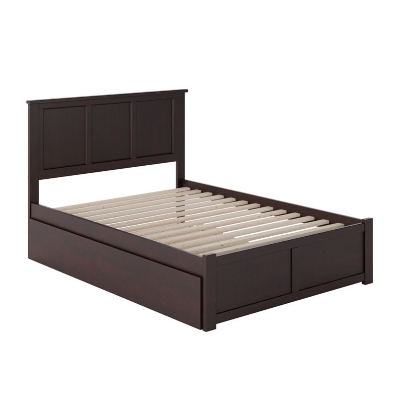Atlantic Furniture Madison Full Platform Panel Bed with Trundle in Espresso