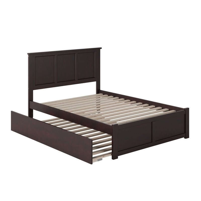 Atlantic Furniture Madison Full Platform Panel Bed with Trundle in Espresso