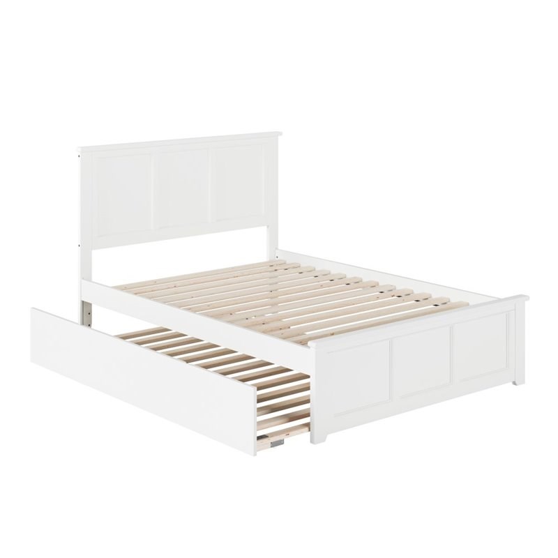 Atlantic Furniture Madison Full Platform Bed with Trundle in White