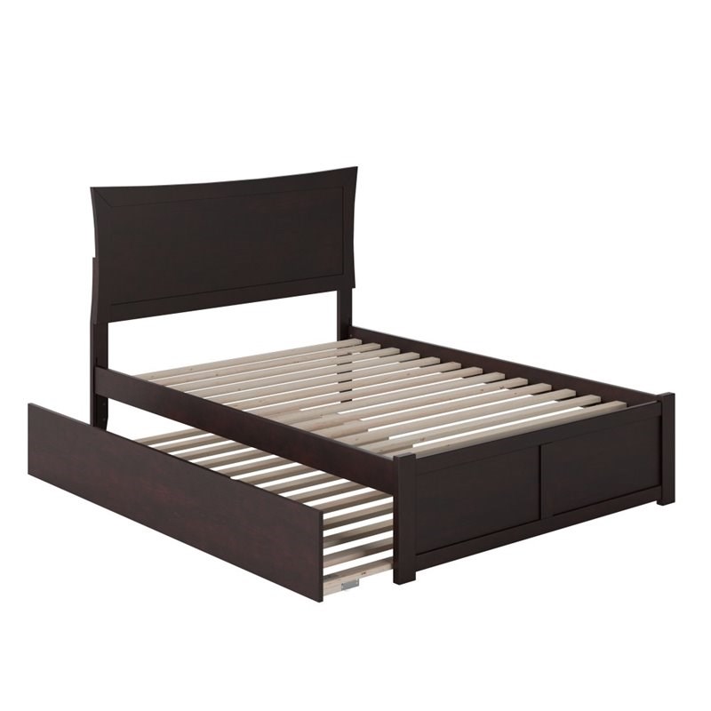Atlantic Furniture Metro Full Platform Panel Bed with Trundle in Espresso