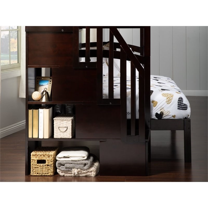 Atlantic Furniture Westbrook Twin Over, Westbrook Staircase Twin Over Full Bunk Bed With Trundle