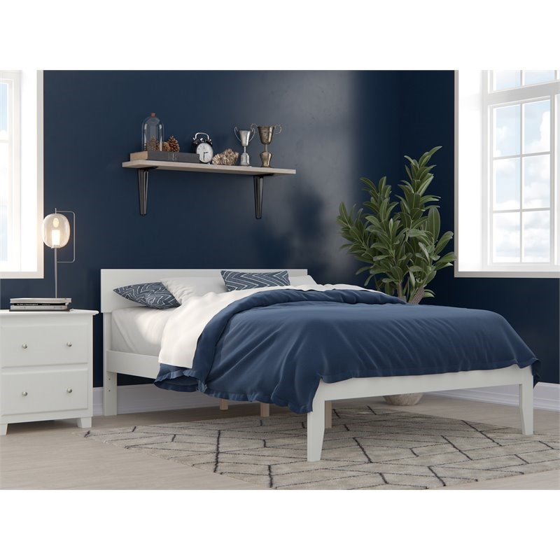 Atlantic Furniture Boston Solid Wood Full Bed in White