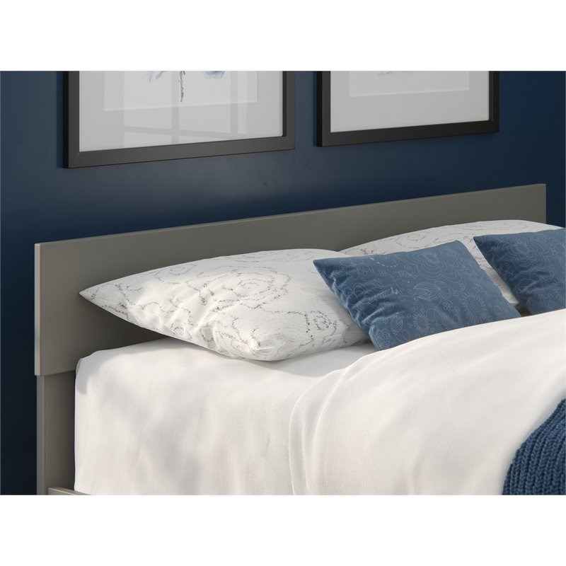 atlantic furniture boston solid wood queen headboard in gray ag8100149