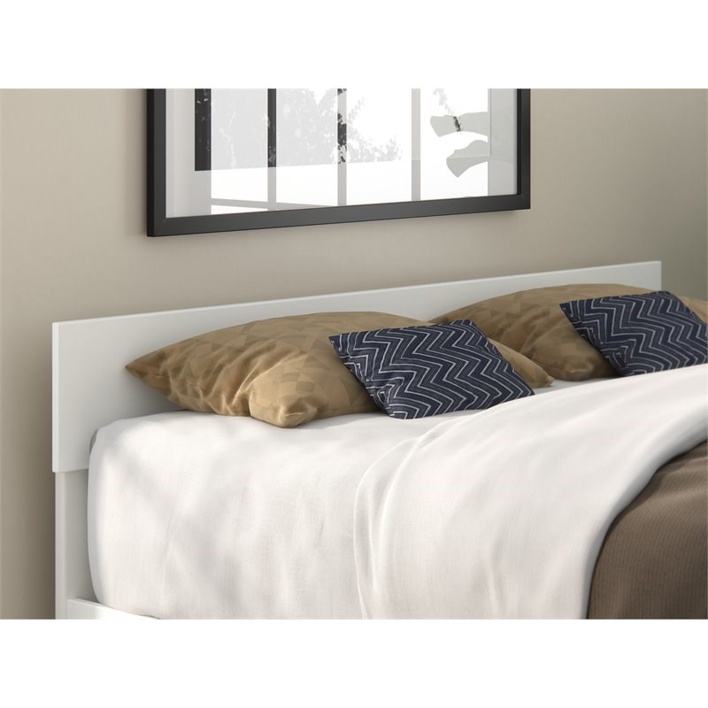 atlantic furniture boston solid wood queen headboard in white ag8100142