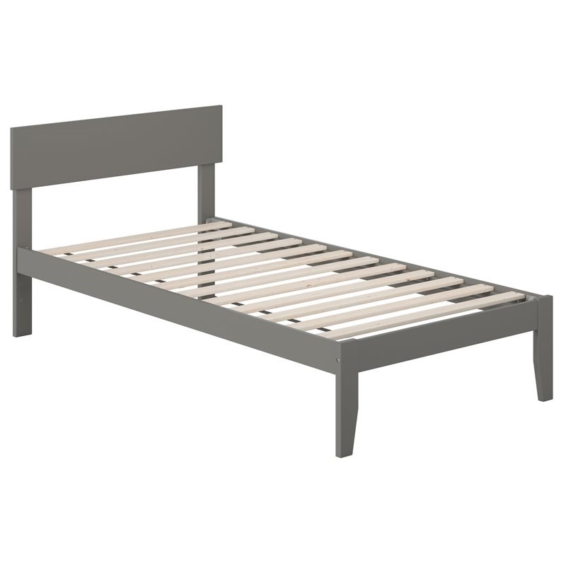 Atlantic Furniture Boston Solid Wood Twin Bed in Gray