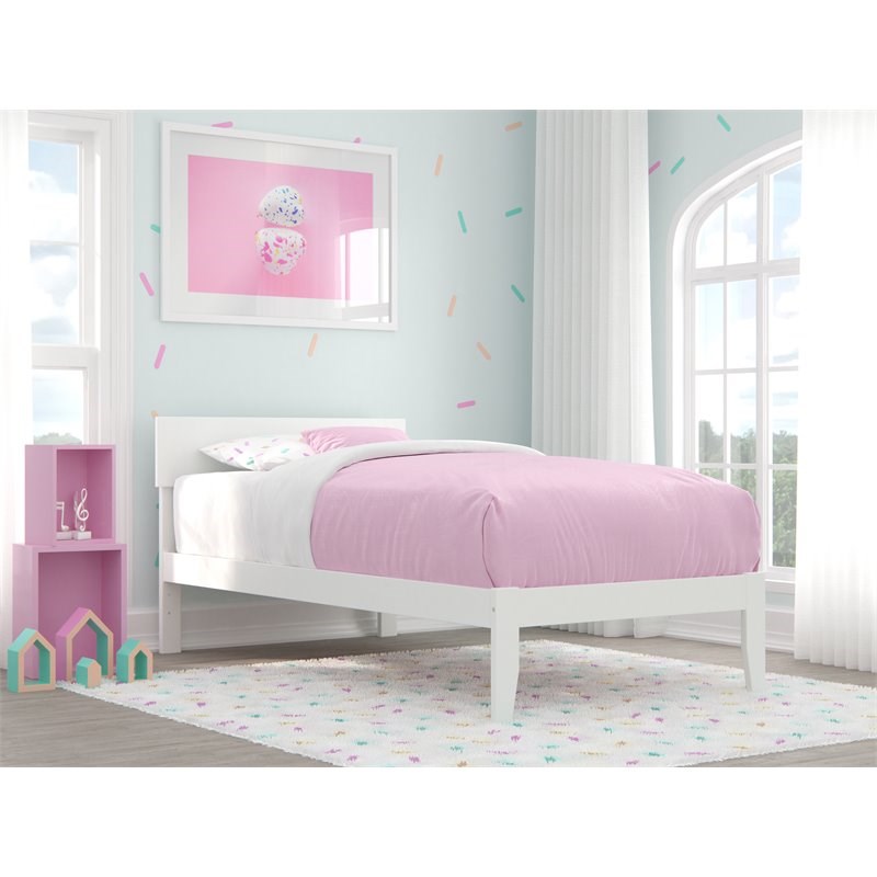 Atlantic Furniture Boston Solid Wood Twin Bed in White