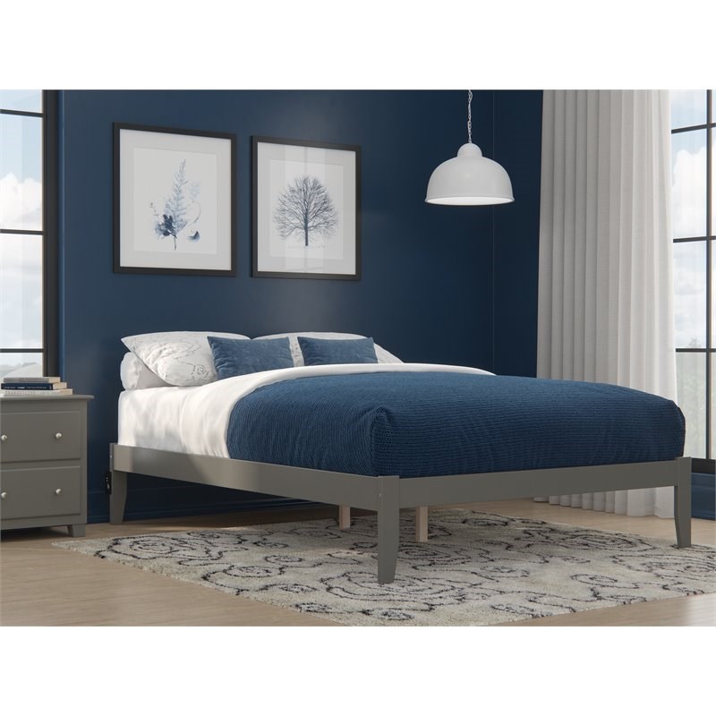 Atlantic Furniture Colorado Solid Wood Queen Bed in Gray