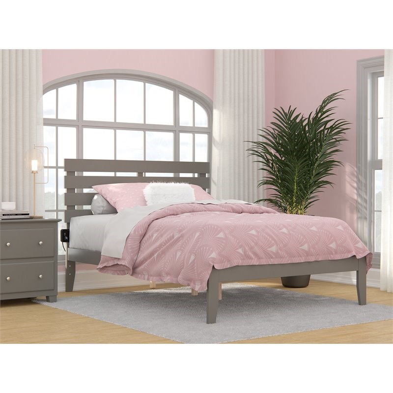 Atlantic Furniture Oxford Solid Wood Full Bed in Gray