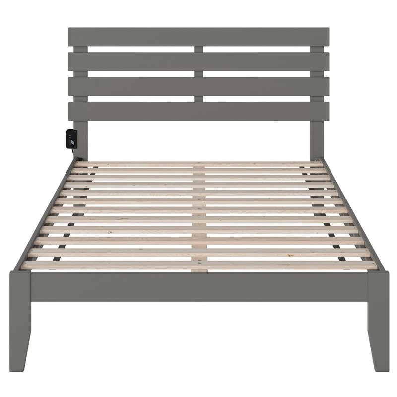 Atlantic Furniture Oxford Solid Wood Full Bed in Gray