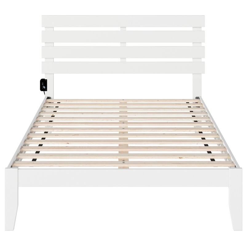 Atlantic Furniture Oxford Solid Wood Full Bed in White