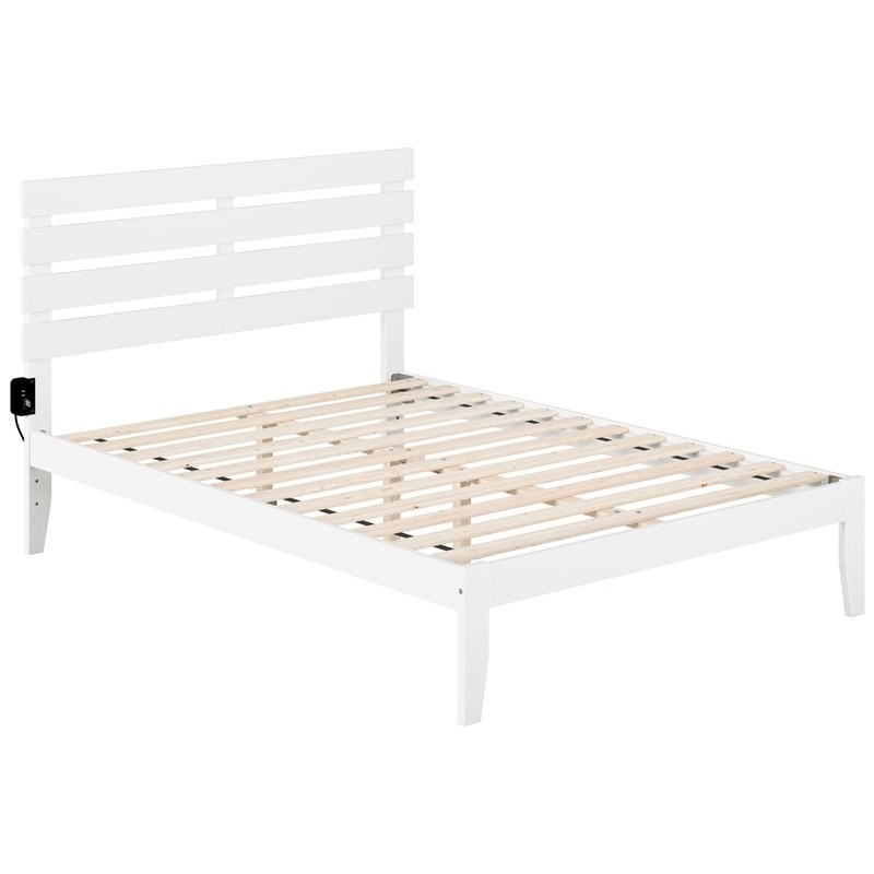 Atlantic Furniture Oxford Solid Wood Full Bed in White