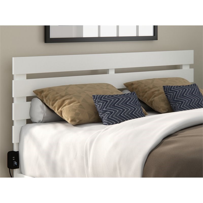 Atlantic Furniture Oxford Solid Wood Queen Headboard in White