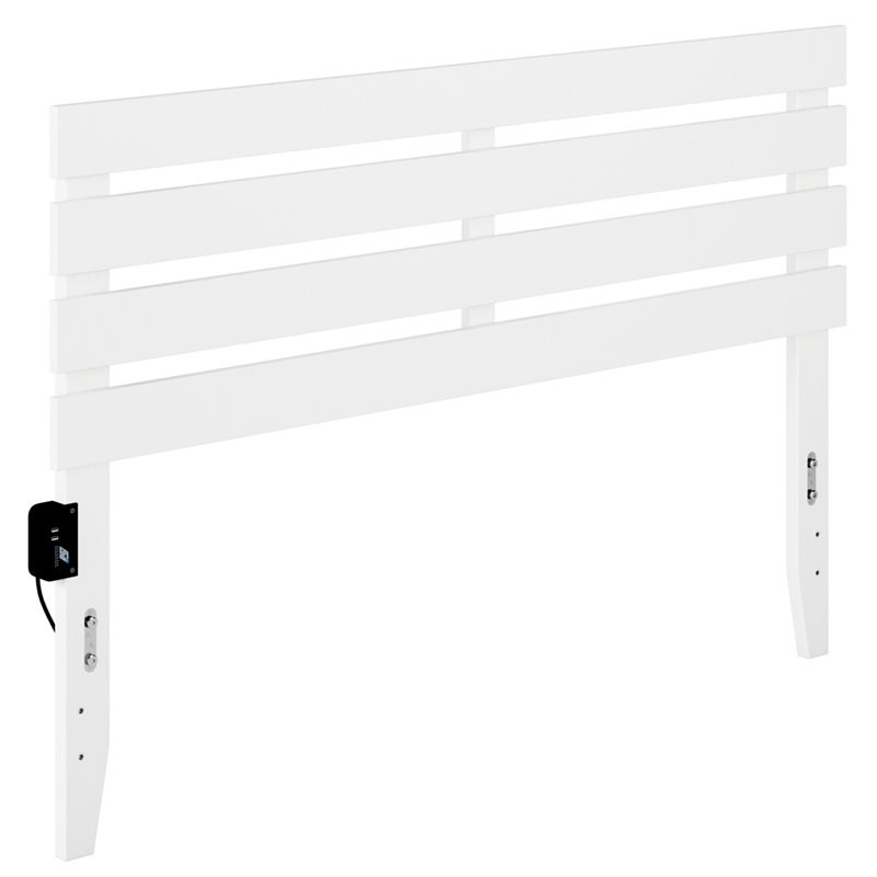 Atlantic Furniture Oxford Solid Wood Queen Headboard in White