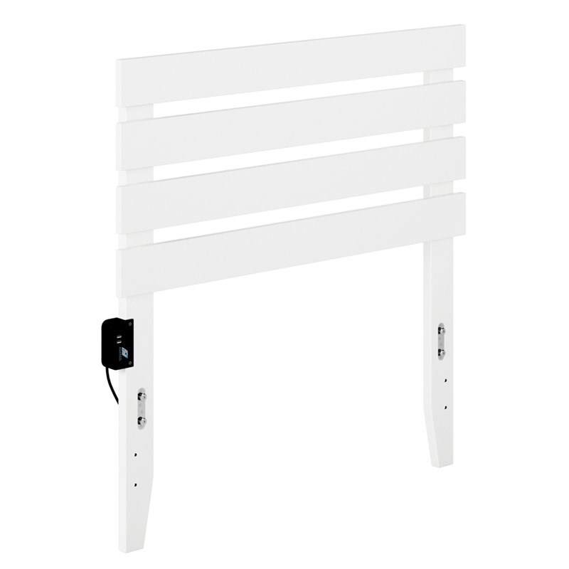 Atlantic Furniture Oxford Solid Wood Twin Headboard in White
