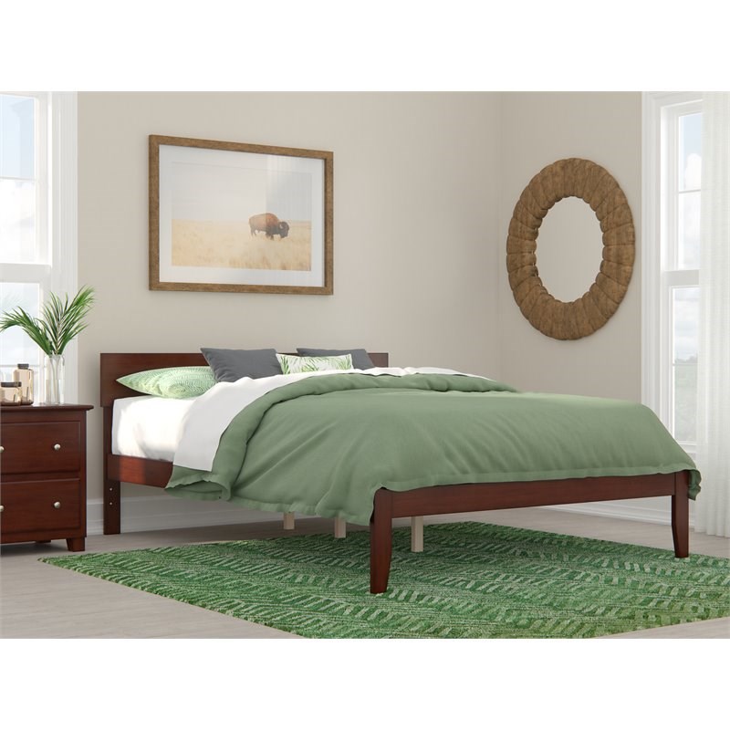 Atlantic Furniture Boston Solid Wood Queen Bed in Walnut