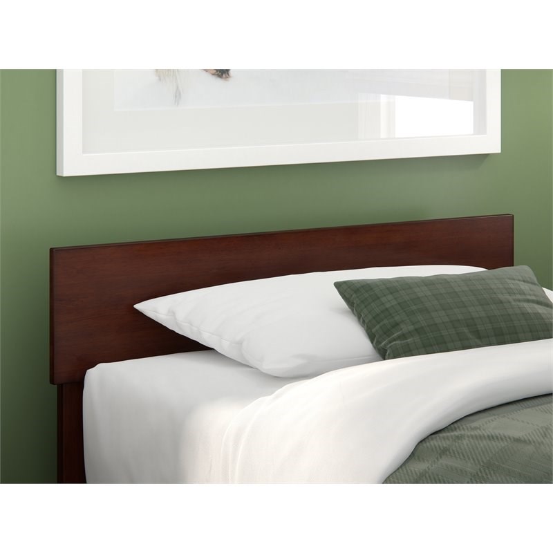 atlantic furniture boston solid wood twin headboard in walnut ag8100124