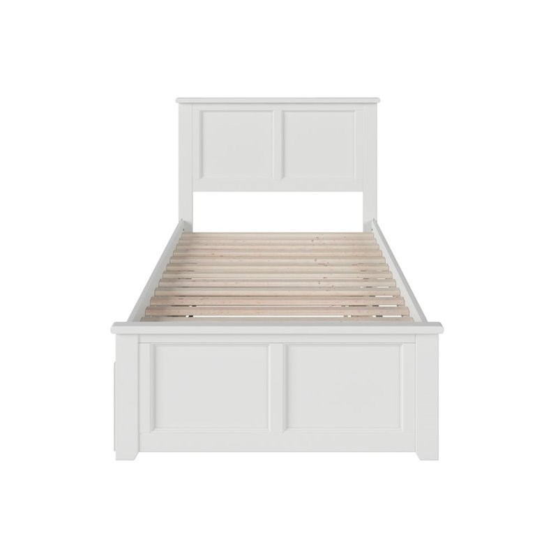 Atlantic Furniture Madison Twin XL Platform Bed with Trundle in White