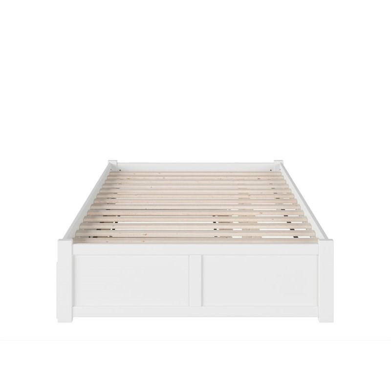 AFI Concord Queen Platform Panel Bed with Trundle in White Homesquare
