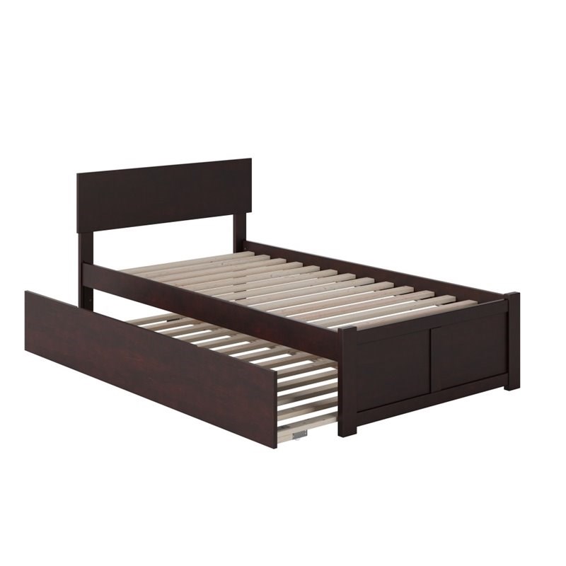 Atlantic Furniture Orlando Twin XL Platform Panel Bed with Trundle in Espresso