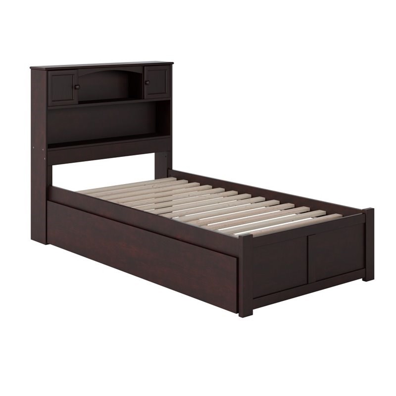 Atlantic Furniture Newport Twin XL Platform Storage Bed with Trundle in Espresso