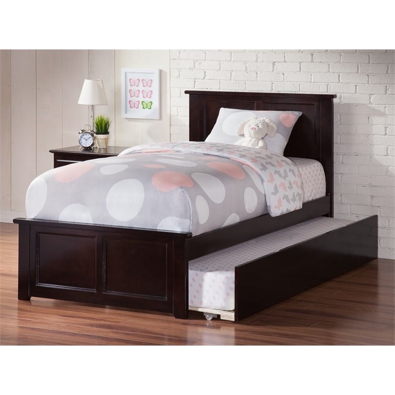 Atlantic Furniture Madison Twin XL Platform Bed with Trundle in Espresso