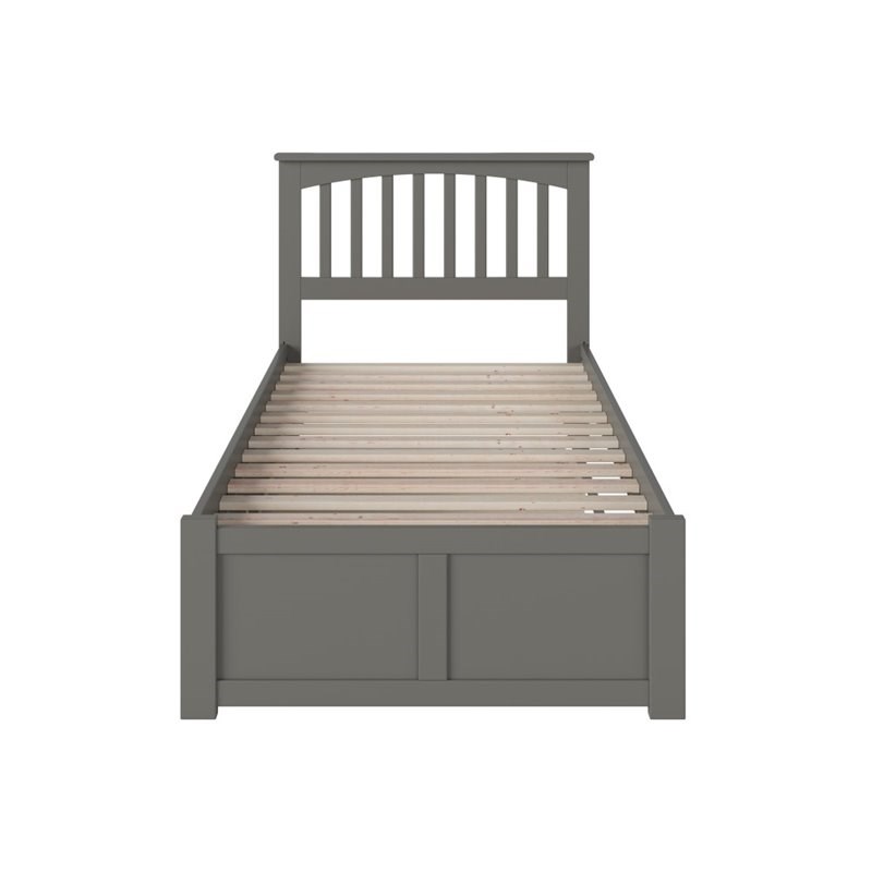 Atlantic Furniture Mission Twin XL Platform Bed with Trundle in Gray