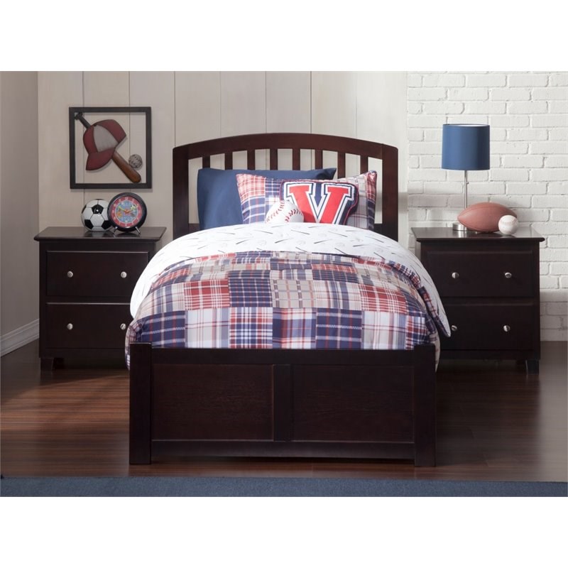 Atlantic Furniture Richmond Twin XL Platform Panel Bed with Trundle in Espresso