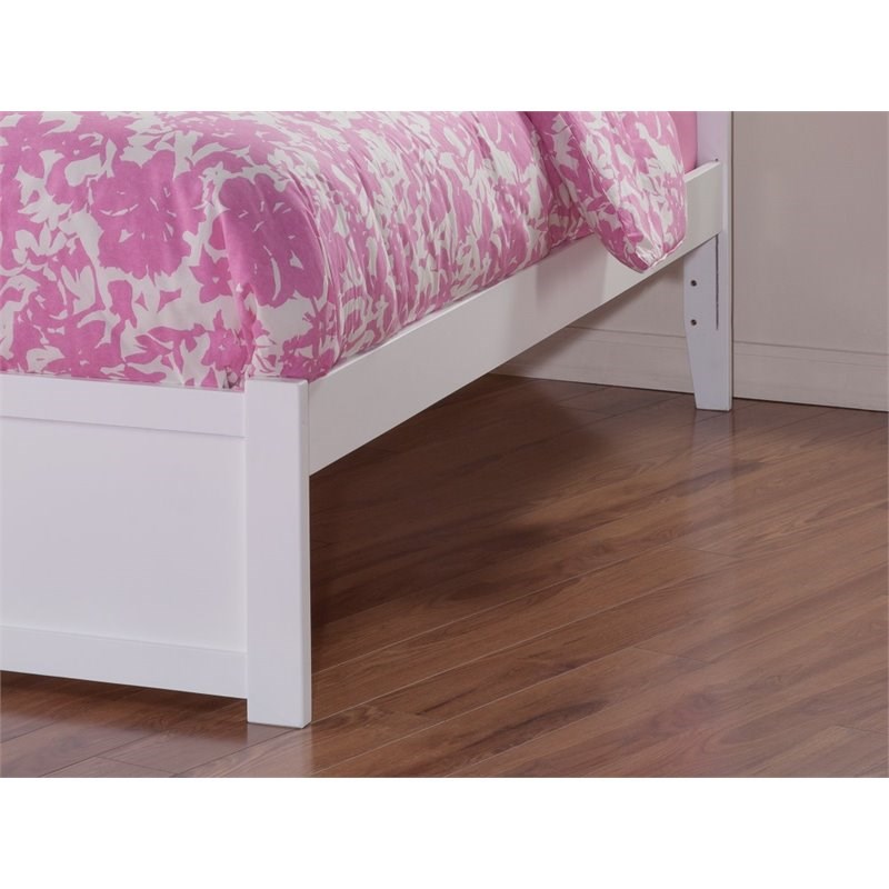 Atlantic Furniture Richmond Twin XL Platform Panel Bed with Trundle in White