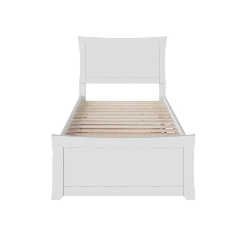 Atlantic Furniture Metro Twin XL Platform Bed with Trundle in White