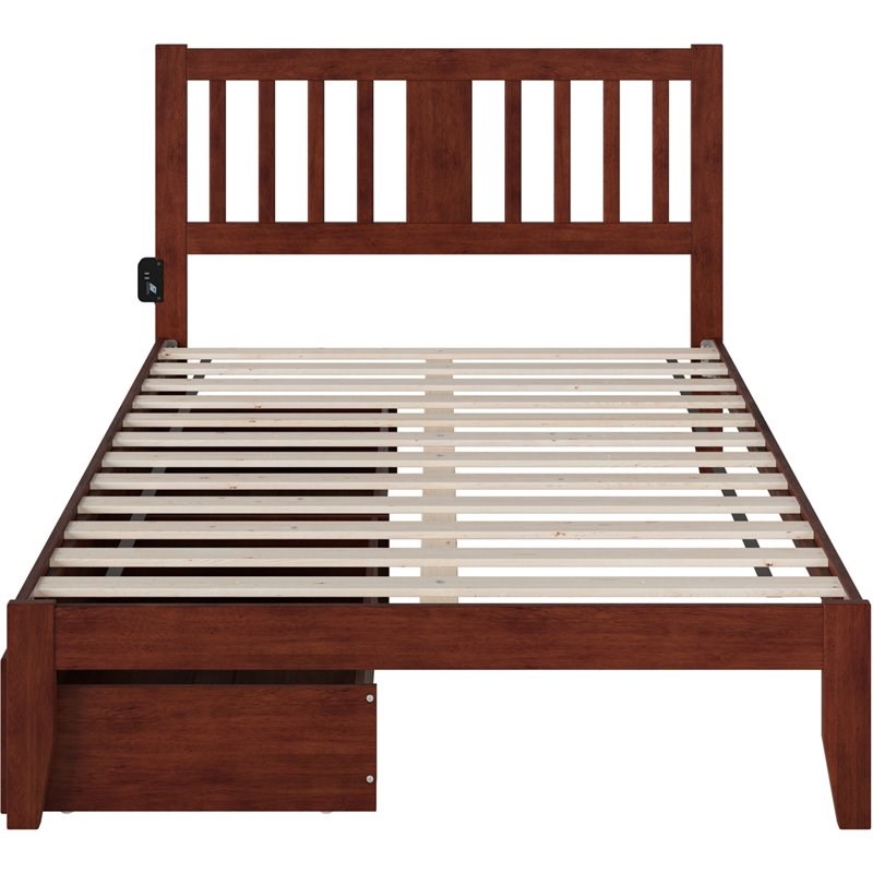 Atlantic Furniture Tahoe Full Storage Bed with USB Turbo Charger in