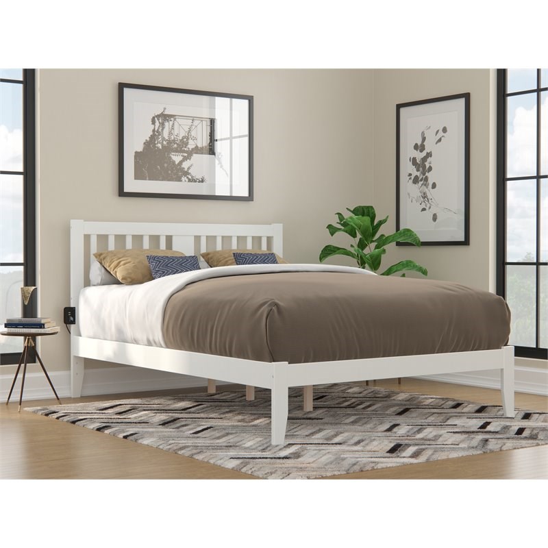 Details about   Atlantic Furniture Tahoe Queen Spindle Headboard with USB Turbo Charger in White 