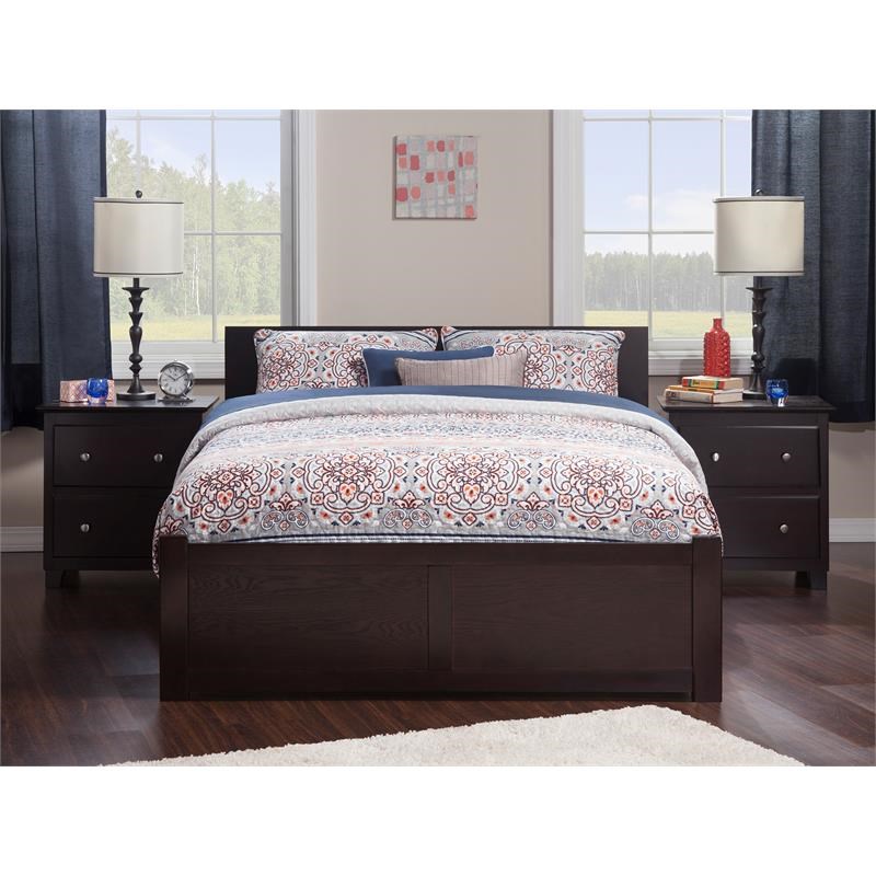 AFI Orlando Wood Queen Bed with Footboard/Trundle in Espresso