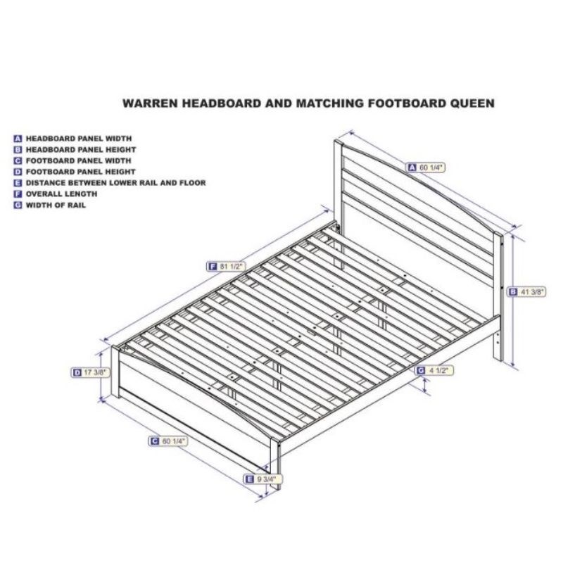 AFI Warren Wooden Queen Bed w/ Footboard in White Homesquare